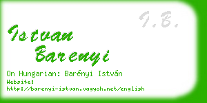 istvan barenyi business card