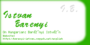 istvan barenyi business card